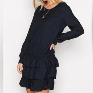 Scotch & Soda Club Voyage Ruffle Tier Dress Elastic Drop Waist Nautical Sz: M